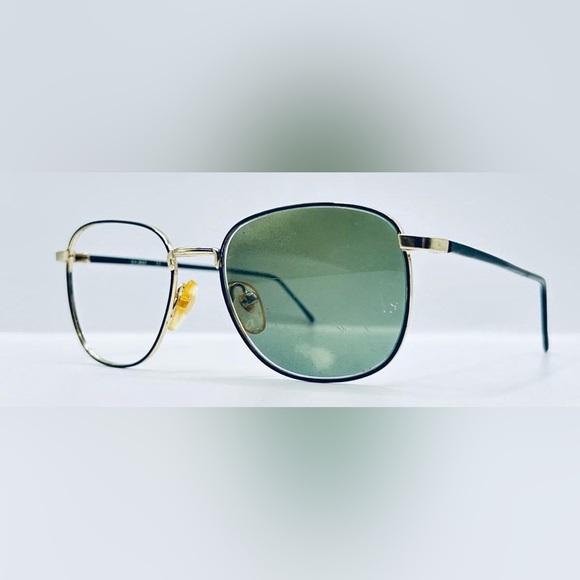 Vintage Delmar Black Gold Oval Sunglasses Frames Only - Picture 2 of 8